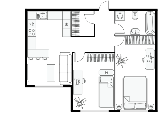 2-Bedroom Floorplan B