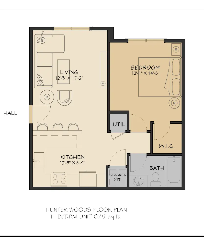 Picture of 1 Bedroom Floorplan