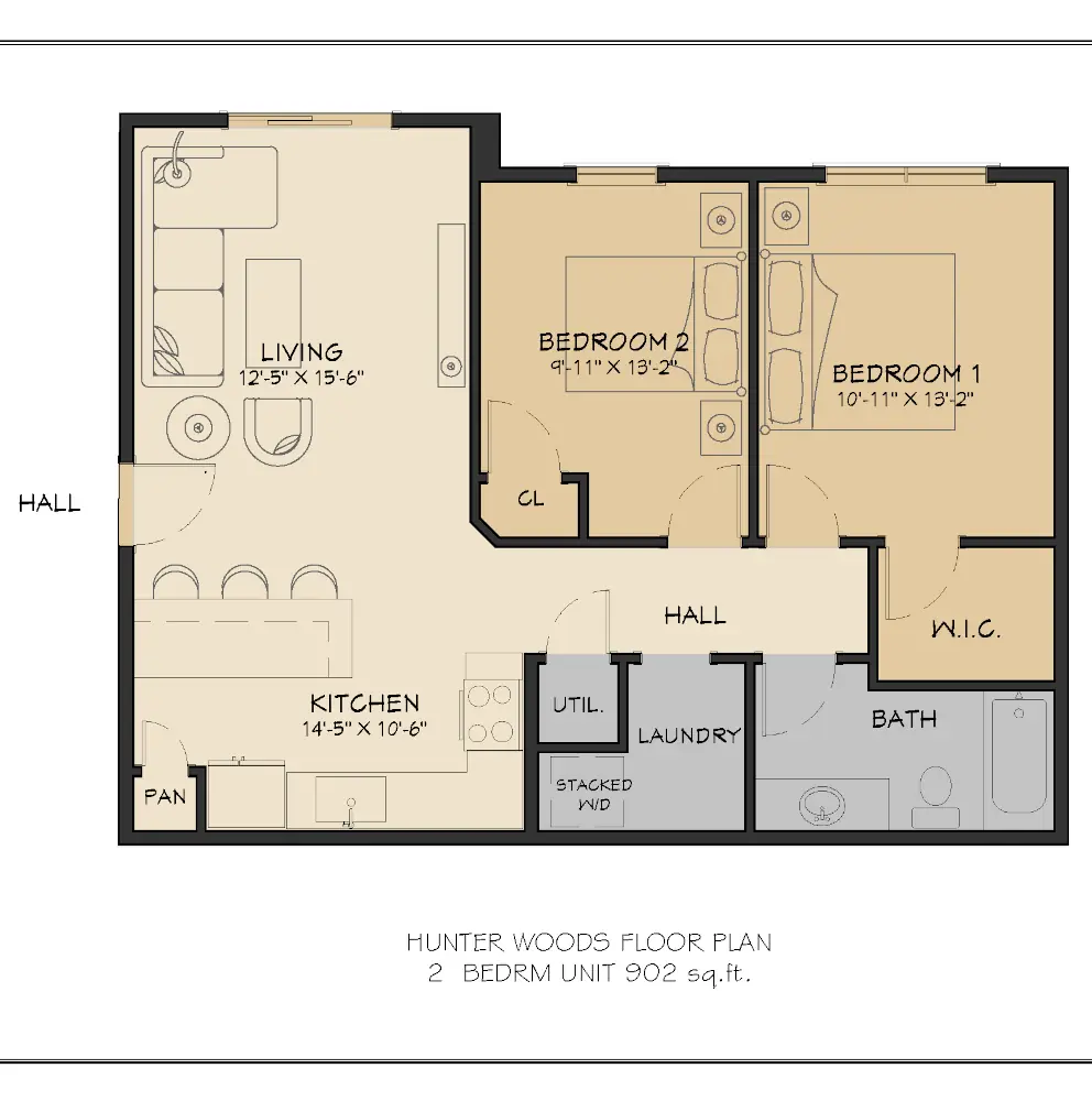 Picture of 2 Bedroom Floorplan